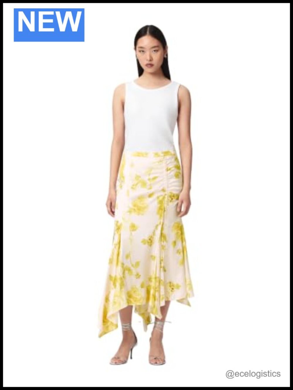Silk Blend Below Knee Wear to Work Skirt